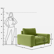 Load image into Gallery viewer, Derek 1 Seater Love Seat Sofa - 55"