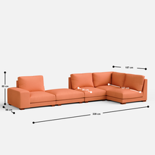 Load image into Gallery viewer, Derek modular right arm 4 seater sofa with ottoman - 133.5" | 62" Left chaise