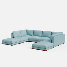 Load image into Gallery viewer, Derek Modular U- Shaped sofa with ottoman - 62" Left Chaise with 34" Ottoman | 123" Middle | 62" Right Chaise with 34" Ottoman