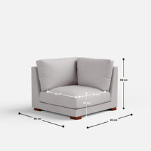 Load image into Gallery viewer, Derek modular right arm 5 seater sofa with ottoman - 127.5" | 61.6" Left chaise with 34" Ottoman