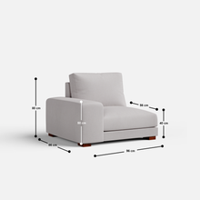 Load image into Gallery viewer, Derek modular right arm 5 seater sofa with ottoman - 127.5" | 61.6" Left chaise with 34" Ottoman