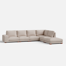 Load image into Gallery viewer, Derek modular right arm 5 seater sofa with ottoman - 127.5" | 61.6" Left chaise with 34" Ottoman