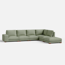 Load image into Gallery viewer, Derek modular right arm 5 seater sofa with ottoman - 127.5" | 61.6" Left chaise with 34" Ottoman