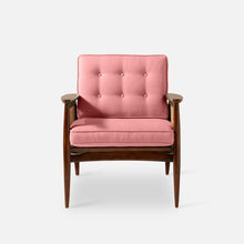 Load image into Gallery viewer, Elector Accent Chair Rattan Weave, Mahogany Sheesham Finished in Watermellon Red Fabric