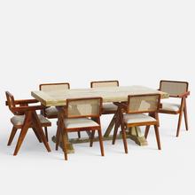 Load image into Gallery viewer, Gable Large Dining Table with Pierre Chairs - 6 Seater/175 cm