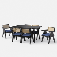 Load image into Gallery viewer, Helena-Pierre Black Dining Table Set - 6 Seater/150 cm
