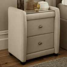 Load image into Gallery viewer, Elegant upholstered Bed Side Table 2 Drawer