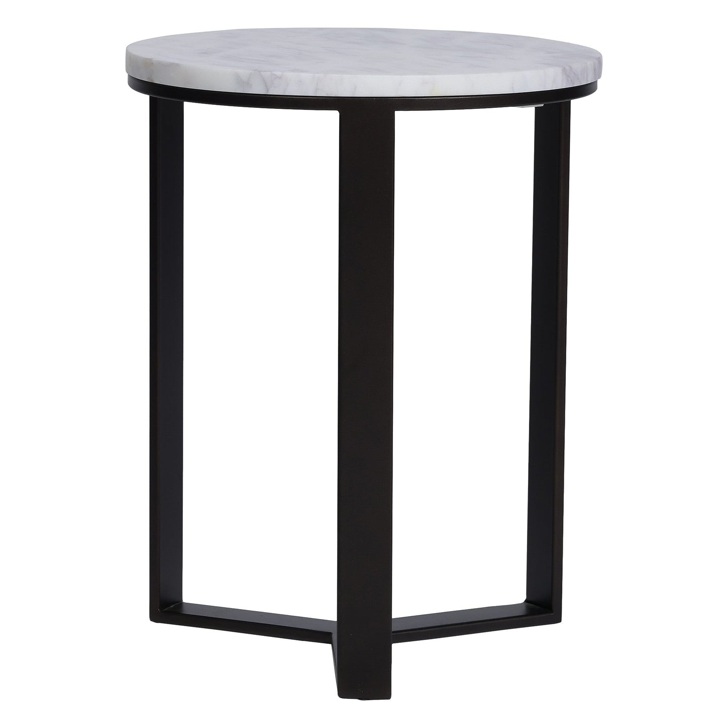 EthnoGlow Kavy Marble Nesting Table - Set of 2 In Dark Bronze Finish