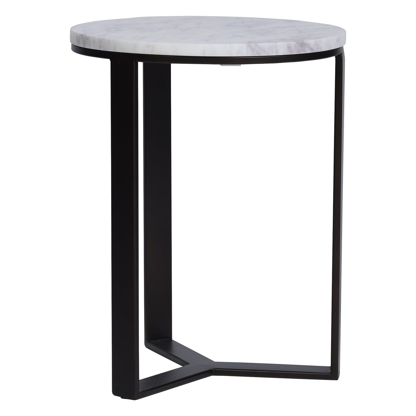 EthnoGlow Kavy Marble Nesting Table - Set of 2 In Dark Bronze Finish