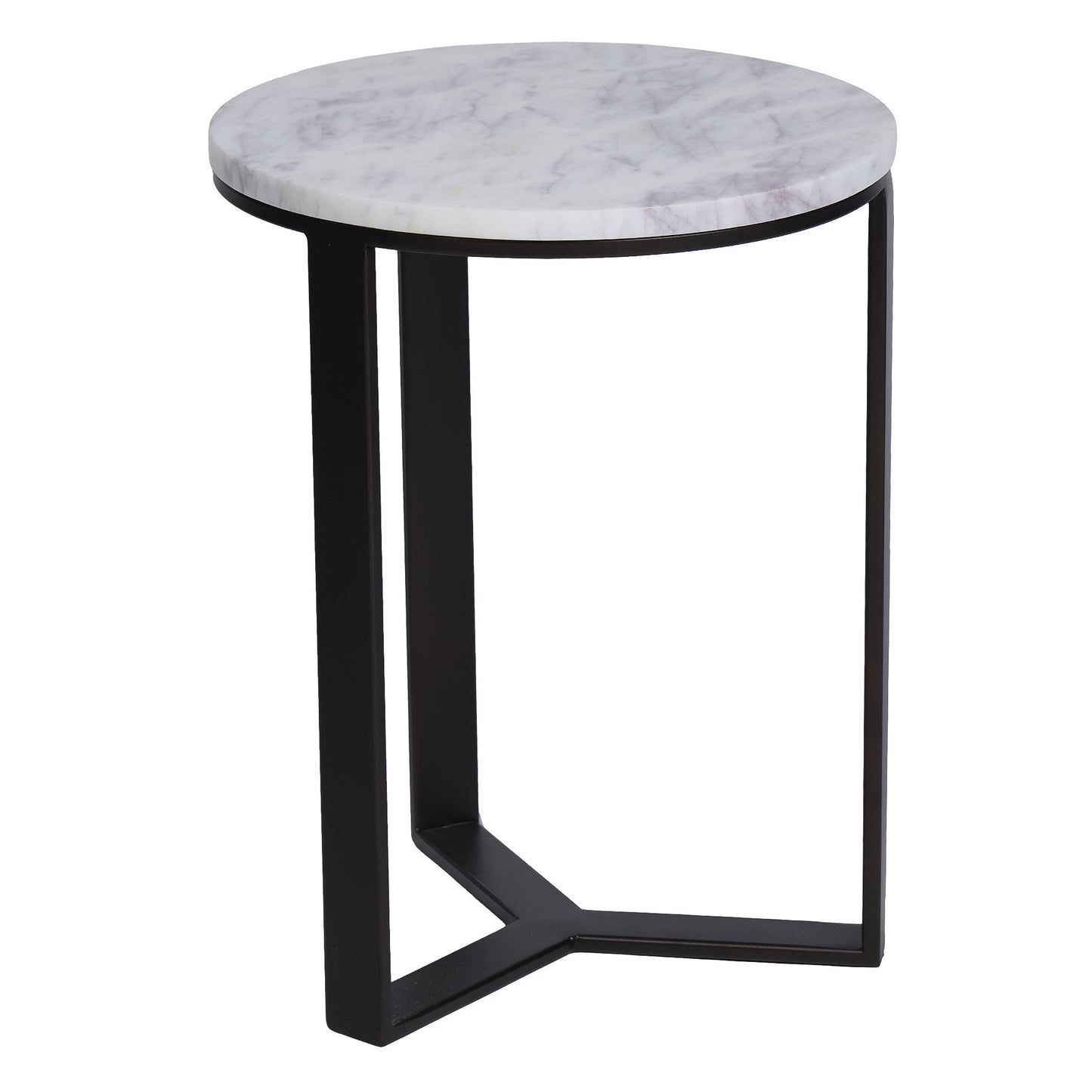 EthnoGlow Kavy Marble Nesting Table - Set of 2 In Dark Bronze Finish