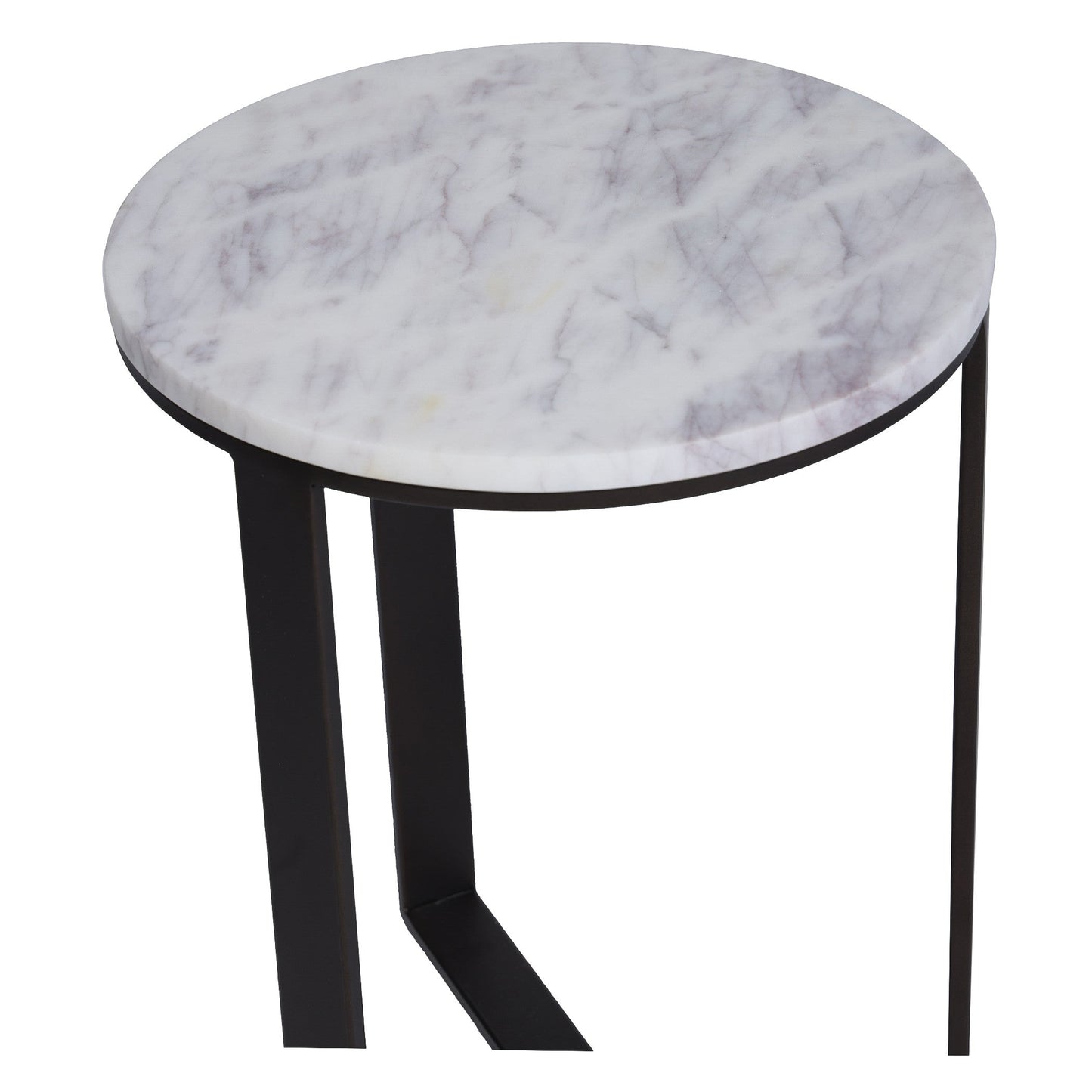EthnoGlow Kavy Marble Nesting Table - Set of 2 In Dark Bronze Finish
