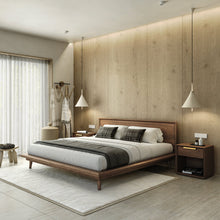 Load image into Gallery viewer, Bon Bed - Solid Teak/Walnut/Oak Wood (King)