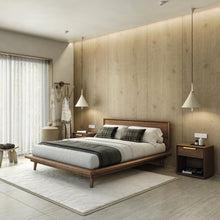 Load image into Gallery viewer, Bon Bed - Solid Teak/Walnut/Oak Wood (Queen)