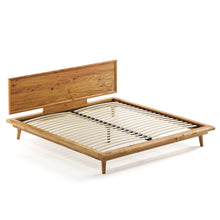 Load image into Gallery viewer, Bon Bed - Solid Teak/Walnut/Oak Wood (King)