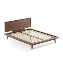 Load image into Gallery viewer, Bon Bed - Solid Teak/Walnut/Oak Wood (Queen)