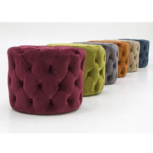 Load image into Gallery viewer, Blissful Bubble Round Ottoman In Velvet Fabric
