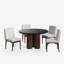 Load image into Gallery viewer, Amor-Lidia Textured Black Dining Table Set with Premium Trimming - 2, 4 & 6 Seater/ All sizes