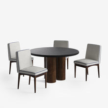 Load image into Gallery viewer, Amor-Lidia Textured Black Dining Table Set with Premium Trimming - 2, 4 & 6 Seater/ All sizes