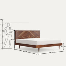 Load image into Gallery viewer, Maven Parquet Pattern Solid Wood Bed