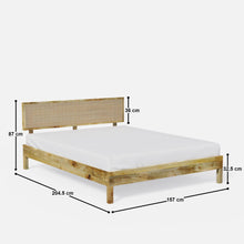 Load image into Gallery viewer, California Solid Wood Rattan Bed