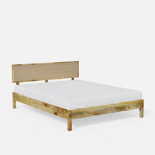 Load image into Gallery viewer, California Solid Wood Rattan Bed