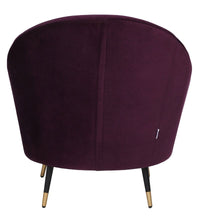 Load image into Gallery viewer, Mariana Velvet Finish Barrel Chair with Foot Stool in Wine Colour