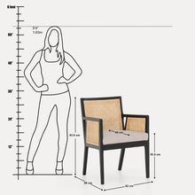 Load image into Gallery viewer, Kipling Upholstered Rattan Chair in Black Matte Finish