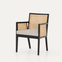 Load image into Gallery viewer, Kipling Upholstered Rattan Chair in Black Matte Finish