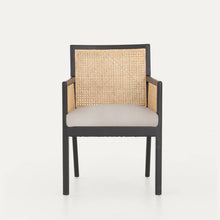 Load image into Gallery viewer, Kipling Upholstered Rattan Chair in Black Matte Finish