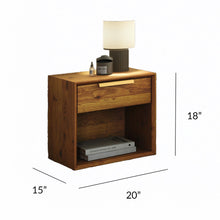 Load image into Gallery viewer, Filo Bedside Table | Solid Walnut/Teak/Oak Wood | 1.5 Feet Length