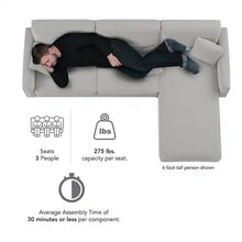 Load image into Gallery viewer, Celio Modern Suede Sectional Sofa Set