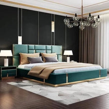 Load image into Gallery viewer, Julius Ultra Upholstered Bed With Manual Storage and Side Tables In Leatherette