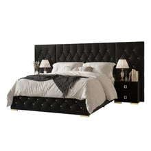 Load image into Gallery viewer, Casper Luxury Upholstered Bed With Manual Storage & Side Tables In Suede