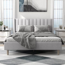 Load image into Gallery viewer, Ayzal Upholstered Bed Without Storage In Suede