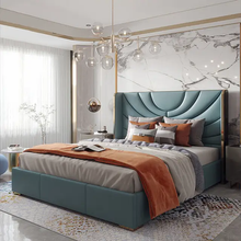 Load image into Gallery viewer, Italian Design Upholstered Bed Without Storage In Suede