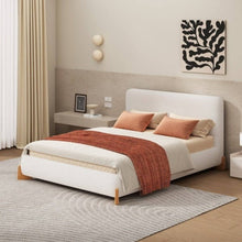 Load image into Gallery viewer, Crown Upholstered Bed Without Storage In Towel Suede Fabric