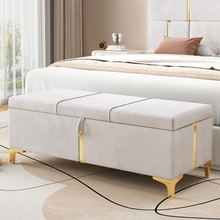 Load image into Gallery viewer, Elegant Upholstered Ottoman With Storage