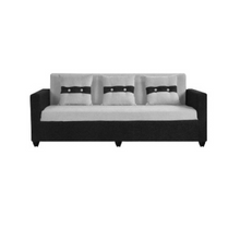 Load image into Gallery viewer, Luxe London Craft Sofa Set (Black & Grey) in Suede