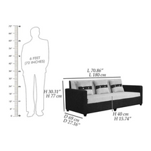 Load image into Gallery viewer, Luxe London Craft Sofa Set (Black & Grey) in Suede