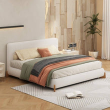 Load image into Gallery viewer, Crown Upholstered Bed Without Storage In Towel Suede Fabric