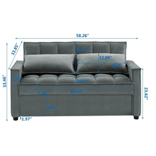 Load image into Gallery viewer, Duilio Sofa Cum Bed in Suede