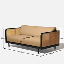 Load image into Gallery viewer, Fry Rattan 2 Seater Sofa - 62"