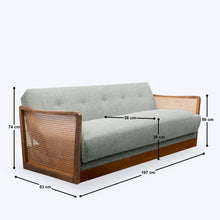 Load image into Gallery viewer, Dalton Rattan 3 Seater Sofa - 77.5"