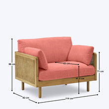Load image into Gallery viewer, Hughes Rattan 1 Seater Sofa - 44"