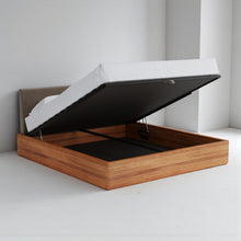 Load image into Gallery viewer, Aari Bed (Built-in Storage) - Solid Teak/Walnut/Oak Wood (Queen)