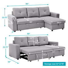 Load image into Gallery viewer, Roxy L-Shaped Sectional Storage Sofa Cum Bed
