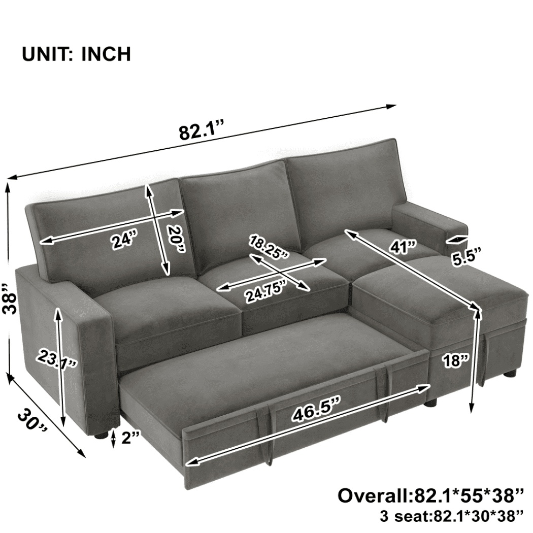 Yolo Sofa Cum Bed in Grey