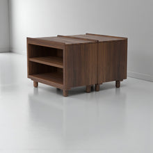 Load image into Gallery viewer, Stava Bedside Table | Solid Walnut/Teak/Oak Wood (Open) | 3 Feet Length
