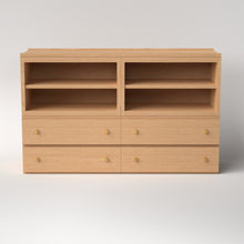 Load image into Gallery viewer, Stava Modular Credenza System | Solid Walnut/Teak/Oak Wood (4x2) | 5.5 Feet Length
