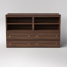 Load image into Gallery viewer, Stava Modular Credenza System | Solid Walnut/Teak/Oak Wood (4x2) | 5.5 Feet Length
